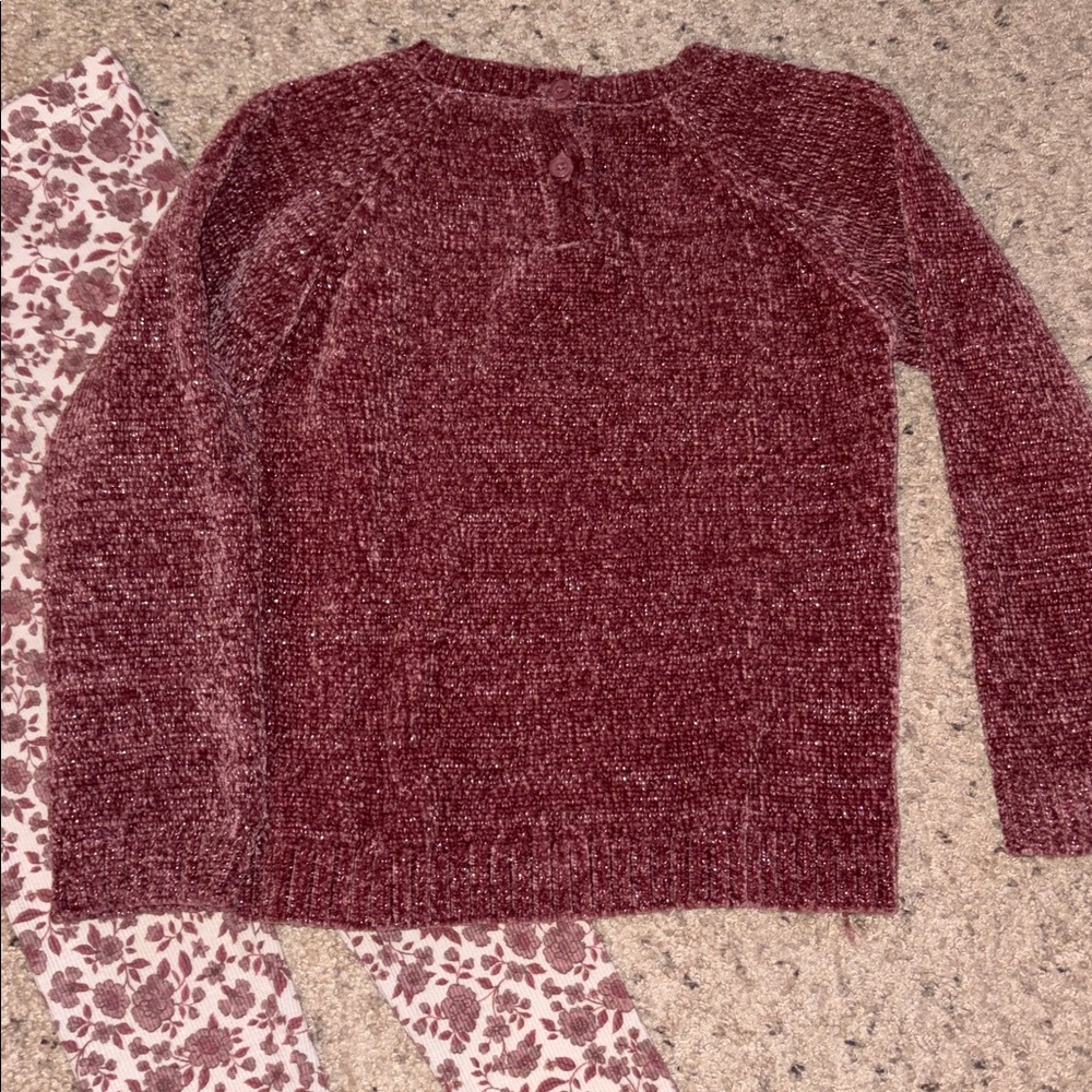 Nicole Miller glittery Sweater and Floral Leggings Set - Picture 3 of 10